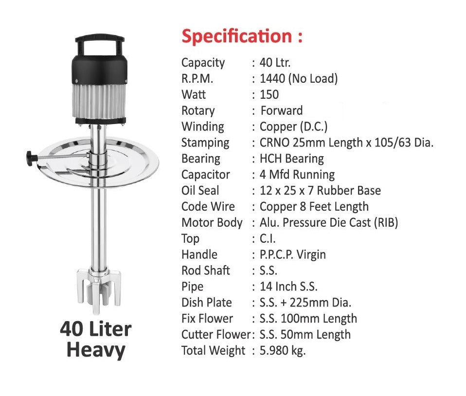 Incredible Electric Madhani Machine 40L – Valona | Heavy Duty SS Pipe Lassi & Curd Churner for Dairy & Beverages | High-Speed Stirrer Machine