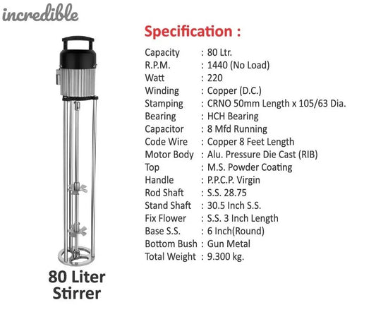 Incredible Stirrer Valona Churner Mixer Madhani Yantra (80L Capacity) Global Retail