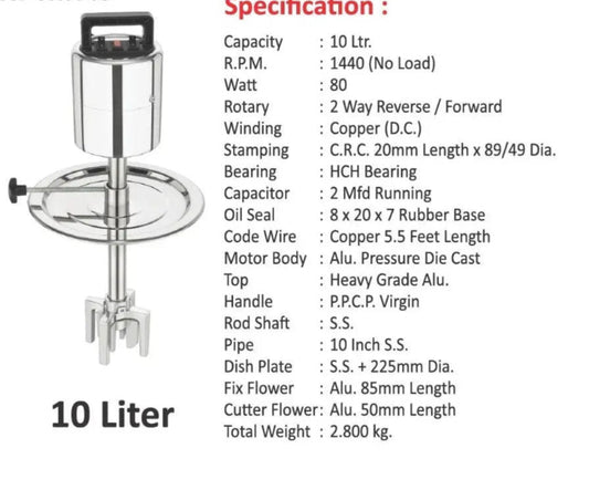 incredible Electric Valona Stirrer Madhani Yantra for Curd Churning SS Pipe Model(10L Capacity) Global Retail