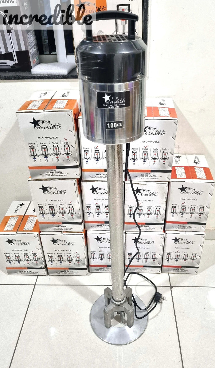incredible Valona Stirrer Madhani Churner Yantra Electric for Lassi, Curd/ButterMilk Etc.. for 100L Capacity Global Retail