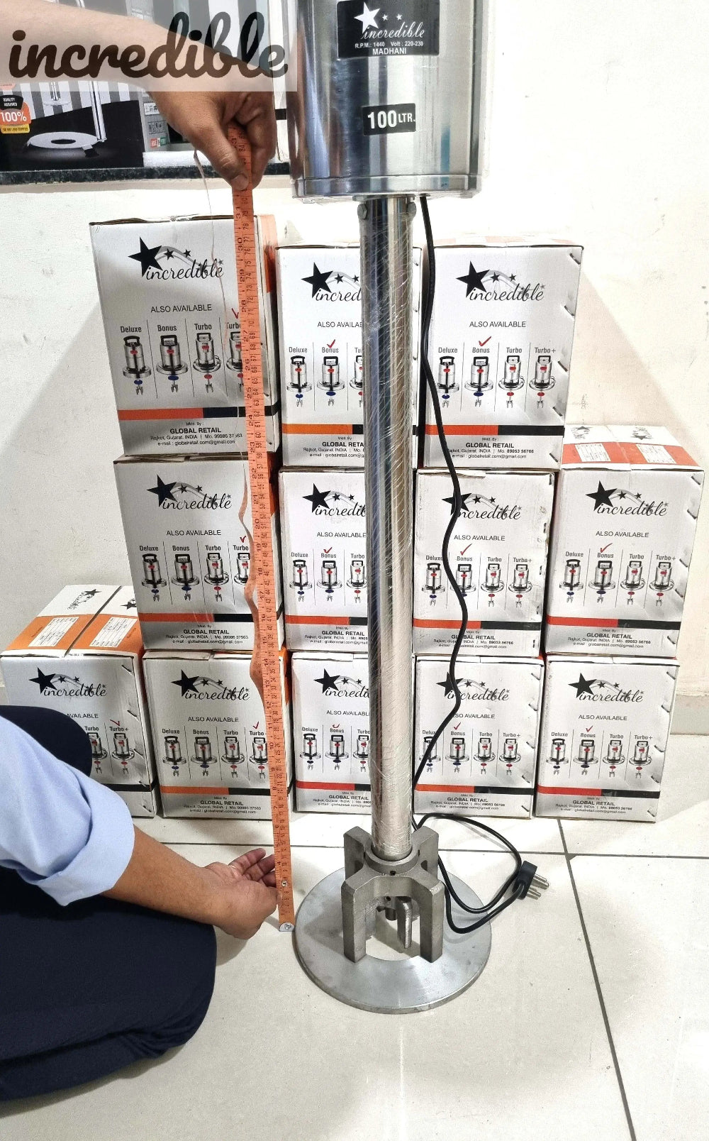 incredible Valona Stirrer Madhani Churner Yantra Electric for Lassi, Curd/ButterMilk Etc.. for 100L Capacity Global Retail