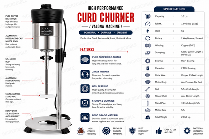 Incredible Mathana Curd Churner Yantra| 5-10L Use Copper Motor Valona | 2 Way Rotary