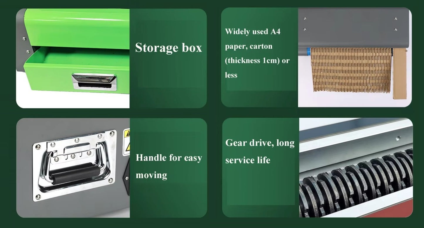 Cardboard shredder machine PS70 (Packing Wrap cutting) 325mm Blade Width, Waste Box Converter
