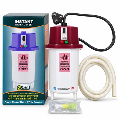 incredible Europa Instant Water Heater with Copper Heating Element, Electric Geyser with Power Indicator