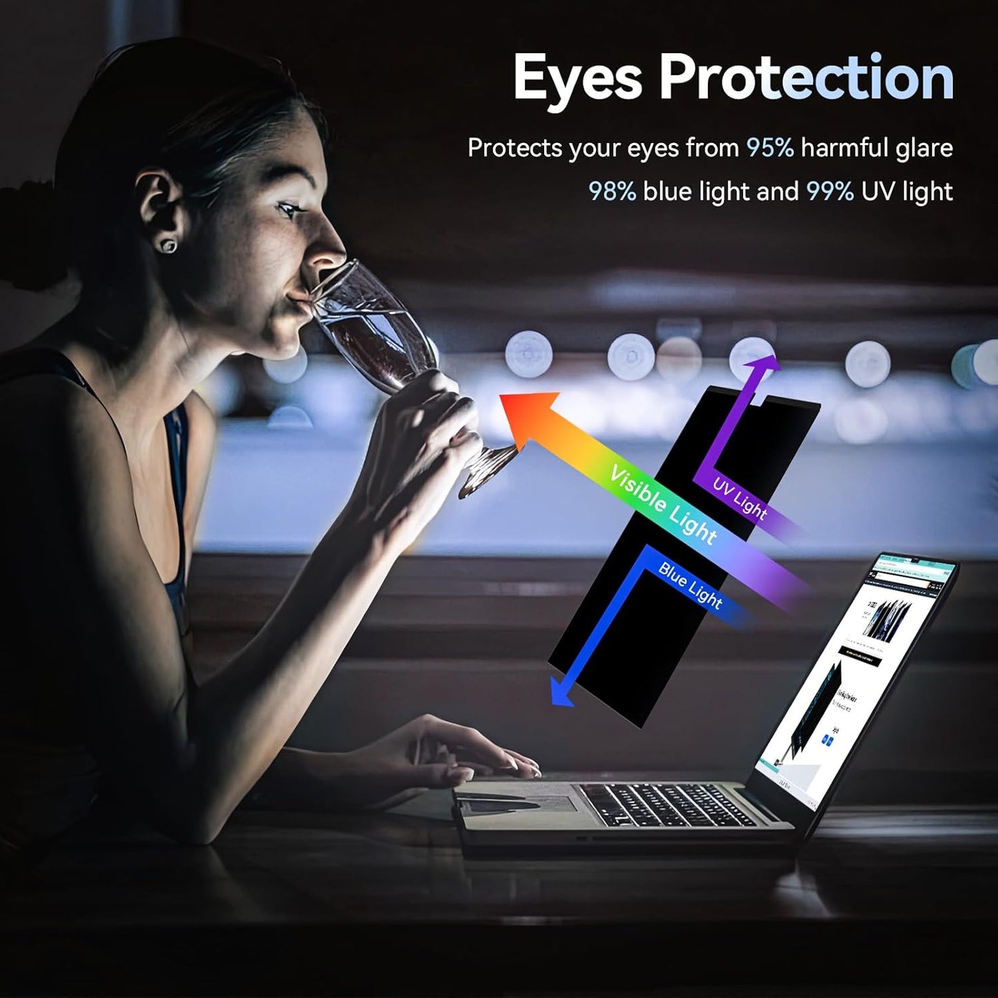 Magnetic Privacy Screen Filter for MacBook | 2-in-1 Anti-Spy & Blue Light Guard