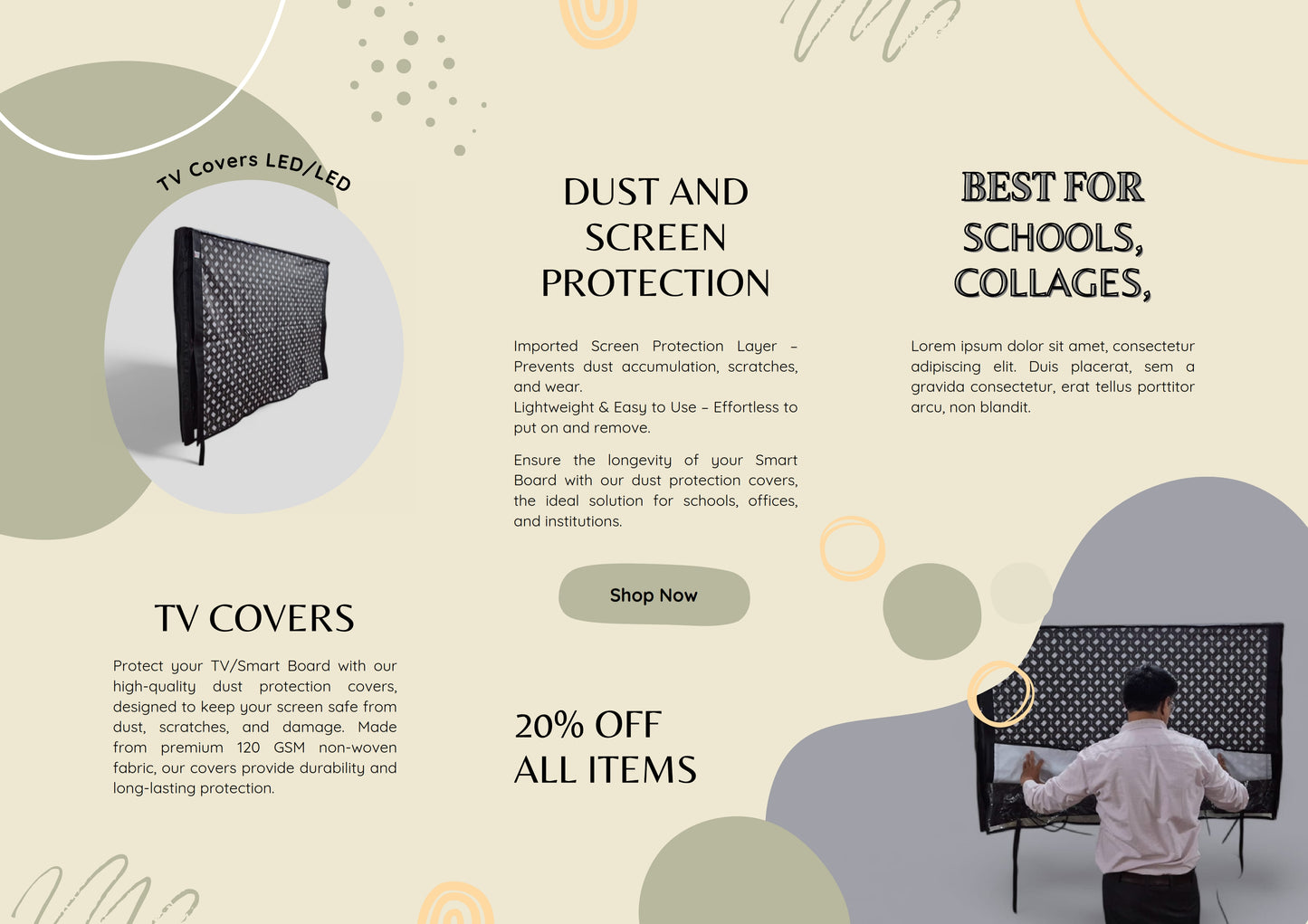 Blufury All Model TV Cover for LED/LCD Full Dust Protection! Water and Dust Proof For Long Life Protection