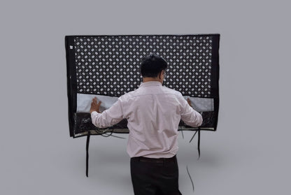 Blufury Universal Waterproof & Dustproof PVC TV Cover LED/LCD TVs | Full Protection for Long Life | Geometric Abstract Pattern