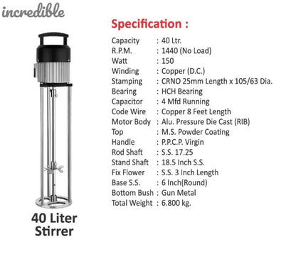 Incredible Stirrer Valona Churner Mixer Madhani Yantra (40L Capacity) Global Retail