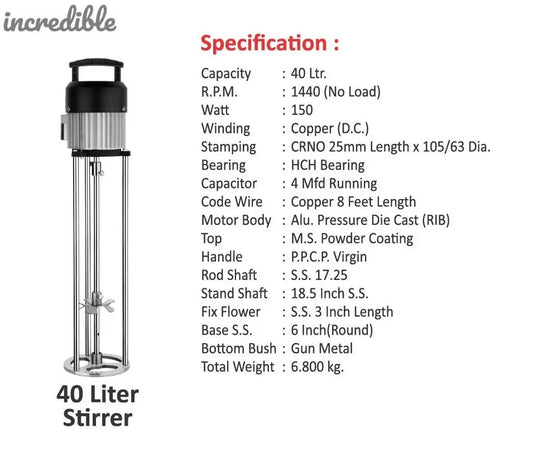 Incredible Stirrer Valona Churner Mixer Madhani Yantra (40L Capacity) Global Retail