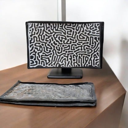 Blufury Desktop Computer Cover Set (Keyboard & Monitor Dust Protector) – 21″/22"