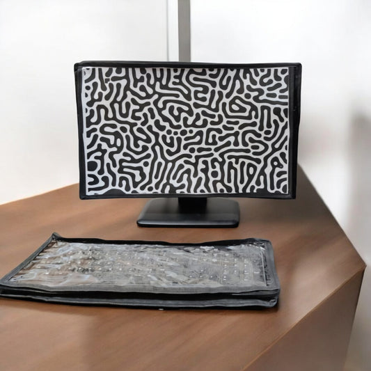 Blufury Desktop Computer Cover Set (Keyboard & Monitor Dust Protector) – 24"