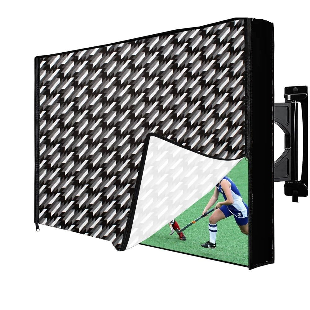 Blufury Universal Waterproof & Dustproof PVC TV Cover LED/LCD TVs | Full Protection for Long Life | Geometric Abstract Pattern
