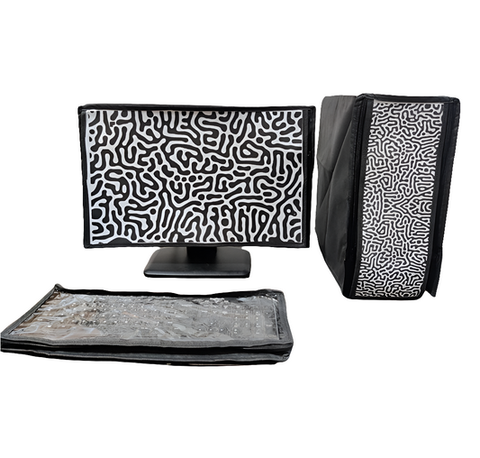 Blufury Computer Desktop Cover Full Set, High Quality Screen, CPU & Keyboard Cover, Dust Protector