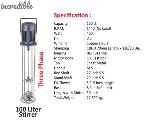 incredible Stirrer Valona Churner Mixer Electric Machine (100L Capacity)Single/Three Phase Global Retail