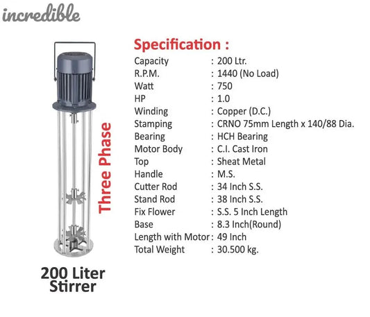 incredible Stirrer Valona Churner Mixer Electric Machine (200L Capacity)Single/Three Phase Global Retail