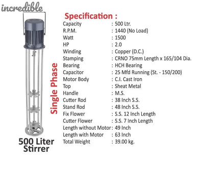 incredible Stirrer Valona Churner Mixer Electric Machine (500L Capacity)Single/Three Phase Global Retail