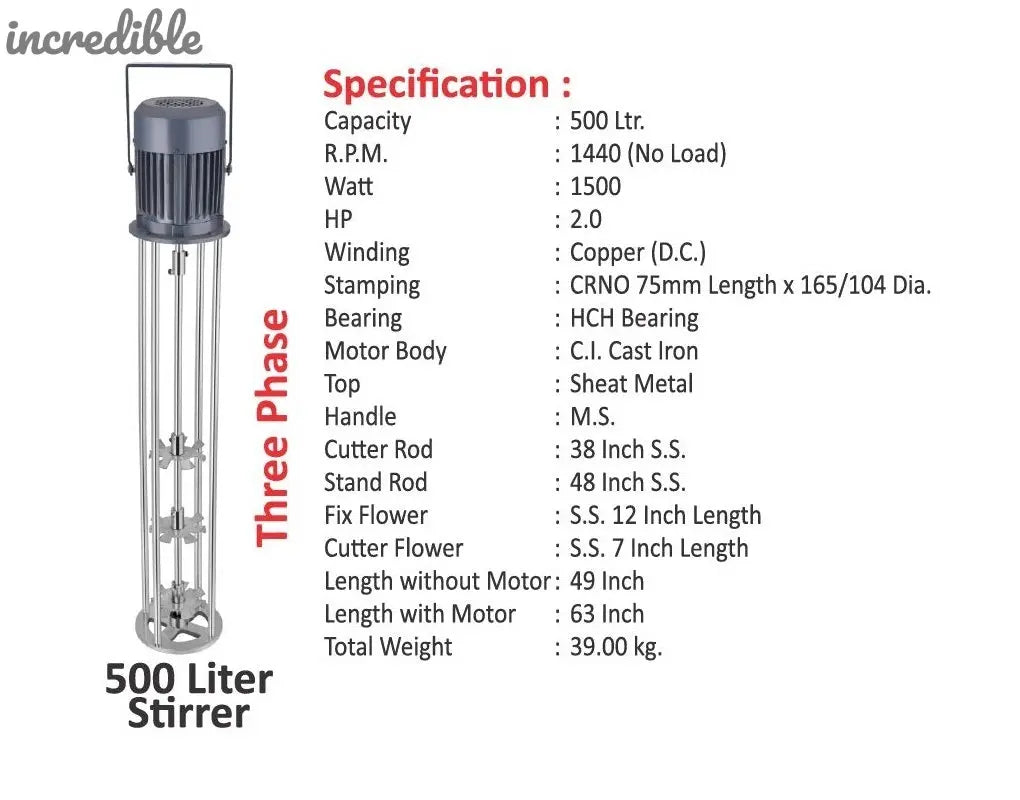 incredible Stirrer Valona Churner Mixer Electric Machine (500L Capacity)Single/Three Phase Global Retail