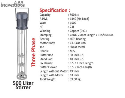 incredible Stirrer Valona Churner Mixer Electric Machine (500L Capacity)Single/Three Phase Global Retail