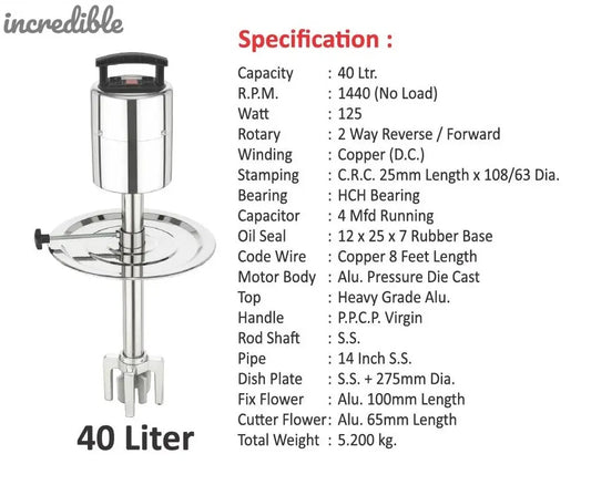 incredible Valona Madhani Machine Electric for Lassi/Curd/Buttermilk Churning SS Pipe (30-40L Capacity) Global Retail