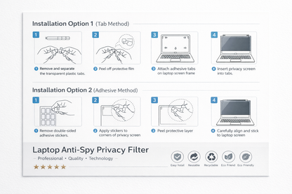 Laptop Privacy Screen Filter | Anti-Spy HD Glass 16:9 Confidential Data Guard